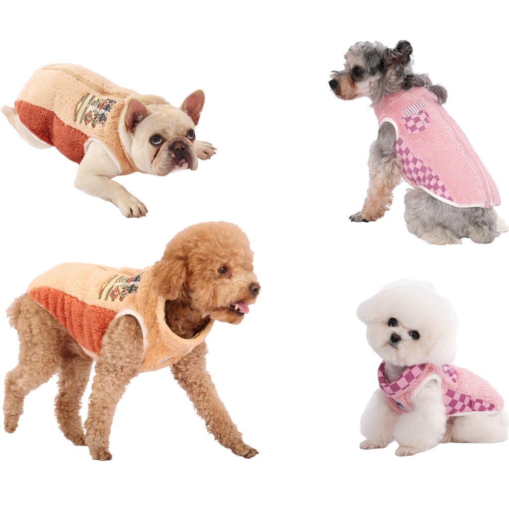 Sniff & Soul Sherpa Dog Jacket – Ultra Plush Fleece Winter Dog Coat with Back Zipper, Warm Colorblock Puppy Jacket for Small Medium Large Dogs