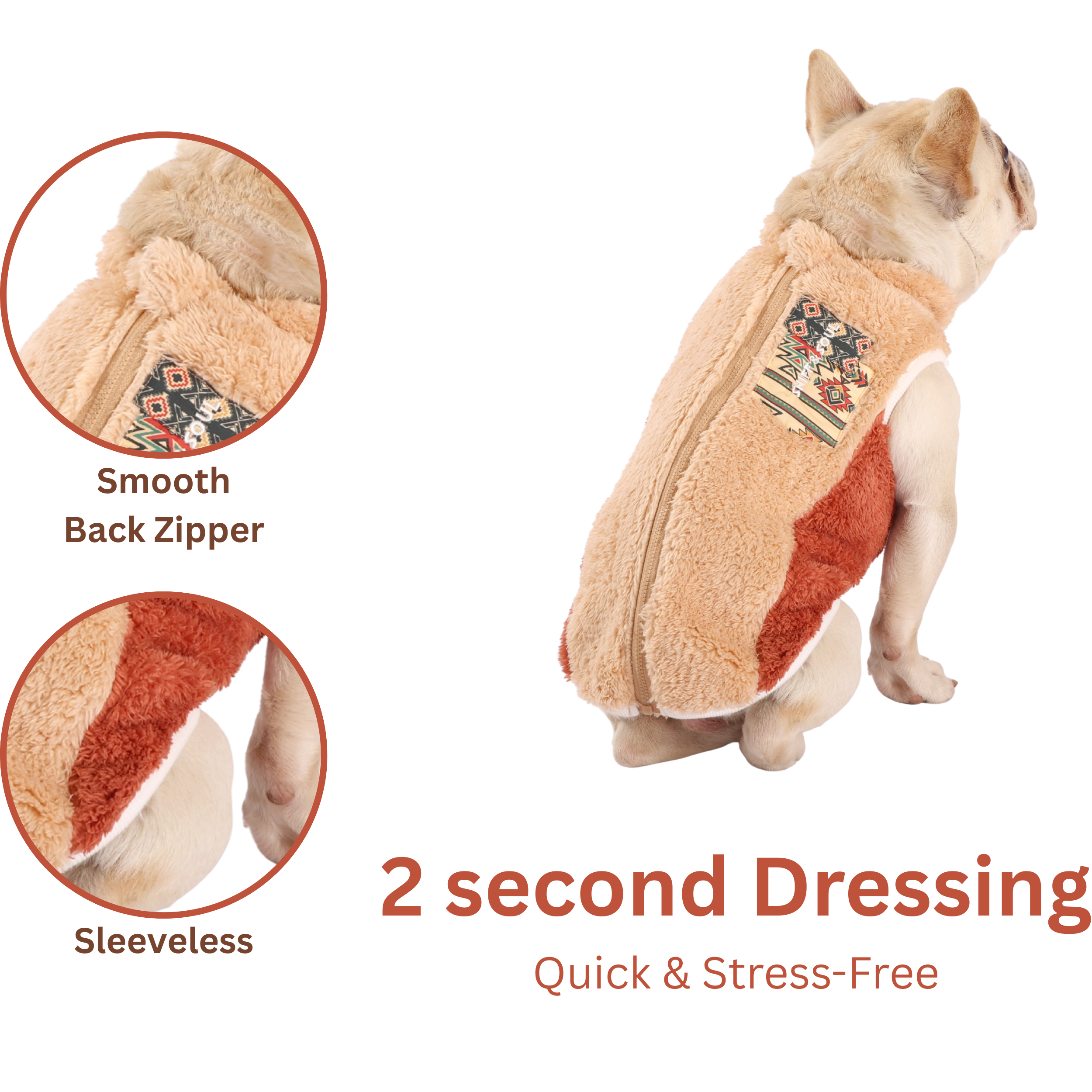 Sniff & Soul Sherpa Dog Jacket – Ultra Plush Fleece Winter Dog Coat with Back Zipper, Warm Colorblock Puppy Jacket for Small Medium Large Dogs