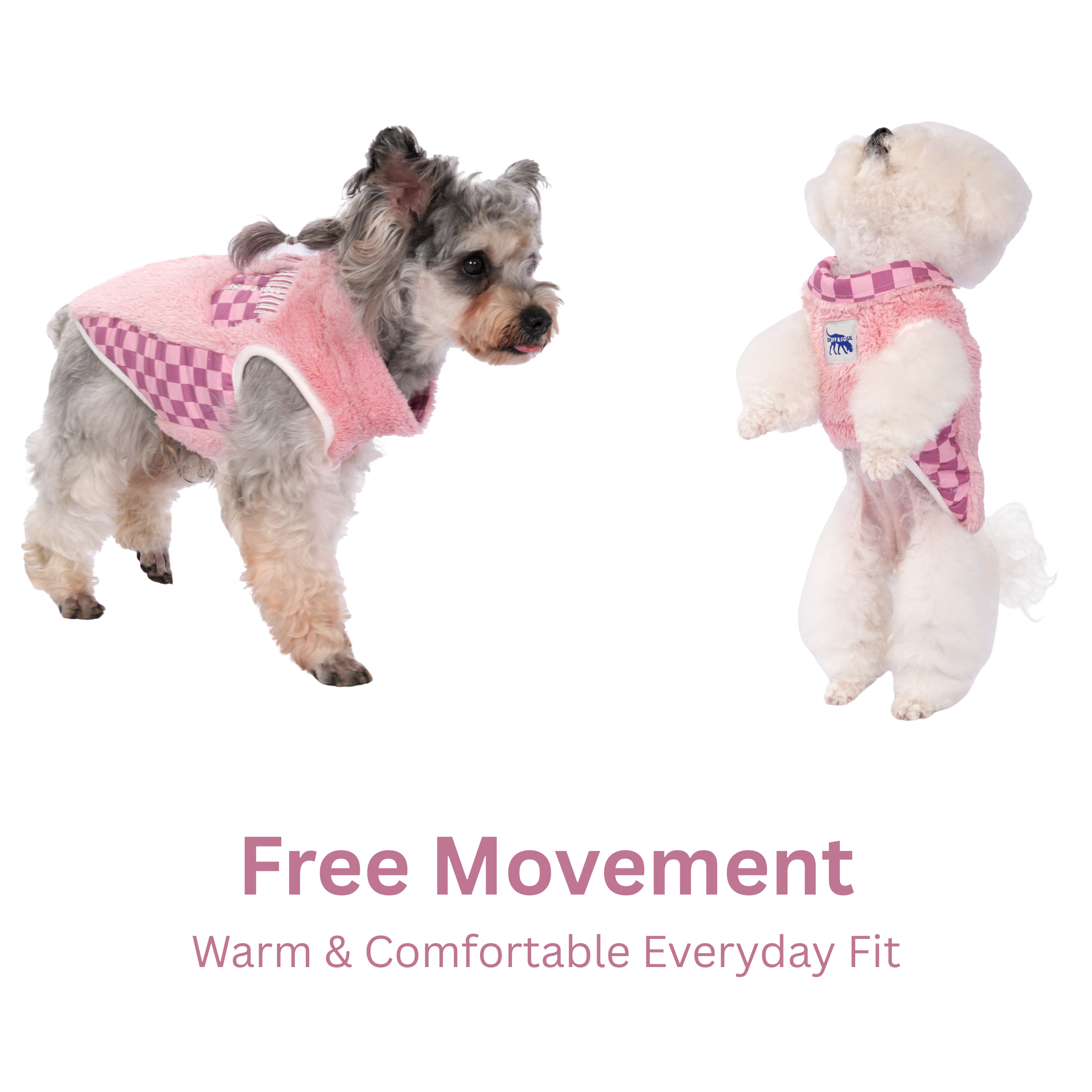 Sniff & Soul Sherpa Dog Jacket – Ultra Plush Fleece Winter Dog Coat with Back Zipper, Warm Colorblock Puppy Jacket for Small Medium Large Dogs