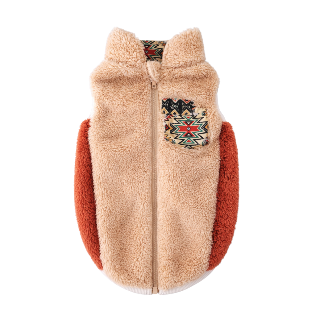 Sniff & Soul Sherpa Dog Jacket – Ultra Plush Fleece Winter Dog Coat with Back Zipper, Warm Colorblock Puppy Jacket for Small Medium Large Dogs