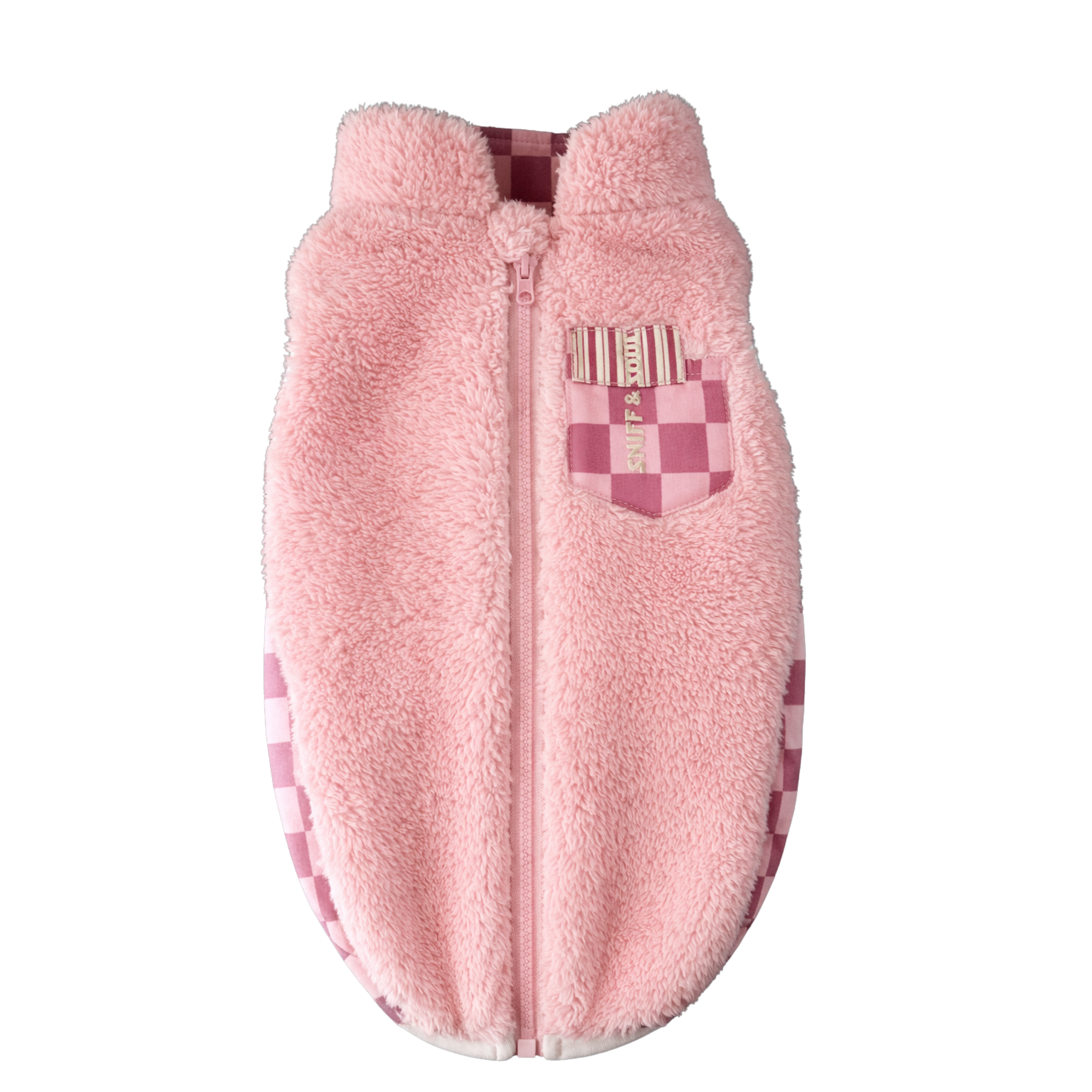 Sniff & Soul Sherpa Dog Jacket – Ultra Plush Fleece Winter Dog Coat with Back Zipper, Warm Colorblock Puppy Jacket for Small Medium Large Dogs